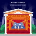 Theatre Performance Playbill Flat Colorful Print Royalty Free Stock Photo