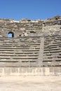 Theatre ruins of ancient roman city of Umm Quais, Jordan Royalty Free Stock Photo