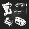 Theatre symbols set on chalkboard