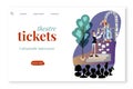 Theatre tickets vector landing page template