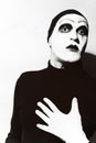 Theatrical actor with dark mime makeup Royalty Free Stock Photo