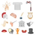 Theatrical art cartoon icons in set collection