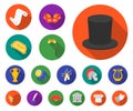 Theatrical art flat icons in set collection for design.Theater equipment and accessories vector symbol stock web