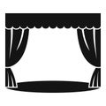 Theatrical curtain icon, simple style Royalty Free Stock Photo