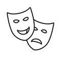 Theatrical Drama and Comedy Masks Royalty Free Stock Photo
