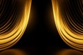 Theatrical elegance Gold arches on an abstract stage curtain
