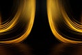 Theatrical elegance Gold arches on an abstract stage curtain