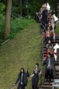 Theatrical fashion show in Catherine park, Pushkin, St. Petersburg, Russia