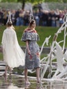 Theatrical fashion show in Catherine park, Pushkin, St. Petersburg, Russia