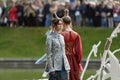 Theatrical fashion show in Catherine park, Pushkin, St. Petersburg, Russia