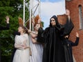 Theatrical fashion show in Catherine park, Pushkin, St. Petersburg, Russia