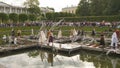 Theatrical fashion show in Catherine park, Pushkin, St. Petersburg, Russia