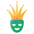 Theatrical happy masks with crown