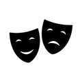 Theatrical masks icon. Theater Tragedy and Comedy Royalty Free Stock Photo