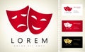 Theatrical masks logo vector Royalty Free Stock Photo