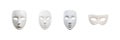 Theatrical Masks Set. Expression And Identity Exploration Collection Isolated On Transparent Background Royalty Free Stock Photo