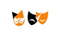 Theatrical Masks Template Set Royalty Free Stock Photo