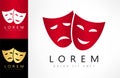 Theatrical masks logo vector Royalty Free Stock Photo