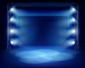 Empty stage during a theatrical performance. Royalty Free Stock Photo