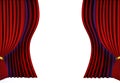Theatrical stage curtains 3d render. Royalty Free Stock Photo