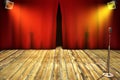 Theatrical stage with red curtain Royalty Free Stock Photo