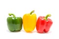 Thee colored paprika Royalty Free Stock Photo