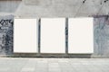 Thee empty advertising billboards on the wall of building Royalty Free Stock Photo