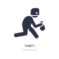 theft icon on white background. Simple element illustration from Cyber concept Royalty Free Stock Photo