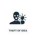 Theft of idea icon. Monochrome simple sign from intellectual property collection. Theft of idea icon for logo, templates