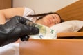 Theft of money while sleeping
