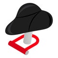 Theft protection icon, isometric style