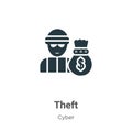 Theft vector icon on white background. Flat vector theft icon symbol sign from modern cyber collection for mobile concept and web Royalty Free Stock Photo