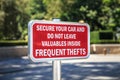 Theft warning sign Royalty Free Stock Photo