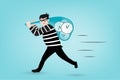 Theif of time in vector style Royalty Free Stock Photo