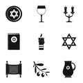 Theism icons set, simple style