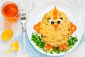 Thematic Easter snack shaped funny chick