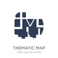 Thematic Map icon. Trendy flat vector Thematic Map icon on white