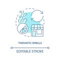 Thematic smells turquoise concept icon