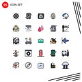25 User Interface Filled line Flat Color Pack of modern Signs and Symbols of cloud, nature, alcohol, eastre, drinks Royalty Free Stock Photo
