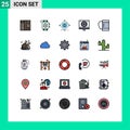Stock Vector Icon Pack of 25 Line Signs and Symbols for duffle, monitor, things, medical, health
