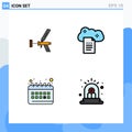 4 Thematic Vector Filledline Flat Colors and Editable Symbols of foamgun, file storage, foam, gun, sky docs