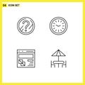 4 Thematic Vector Filledline Flat Colors and Editable Symbols of question, development, solution, time, webpage