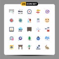 25 Thematic Vector Flat Colors and Editable Symbols of gender, equality, element, road, index