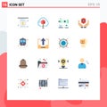 Universal Icon Symbols Group of 16 Modern Flat Colors of handcare, medicine, graph, medical, toothbrush