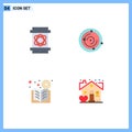 4 Thematic Vector Flat Icons and Editable Symbols of barrel, dvd, space, medical, online