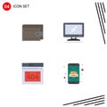 4 Thematic Vector Flat Icons and Editable Symbols of cash, error page, computer, imac, delivery