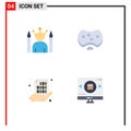 4 Thematic Vector Flat Icons and Editable Symbols of celebrity, soap, superhero, health, binary