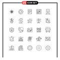 25 Thematic Vector Lines and Editable Symbols of antidote, graphics, rescue, design, plus