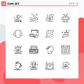 16 Thematic Vector Outlines and Editable Symbols of replace, avatar, hotel, technology, robotic