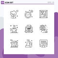 9 Thematic Vector Outlines and Editable Symbols of sales, analytics, heart, grill, bbq